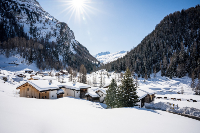 Avers-Cröt in winter Avers-Cröt in winter