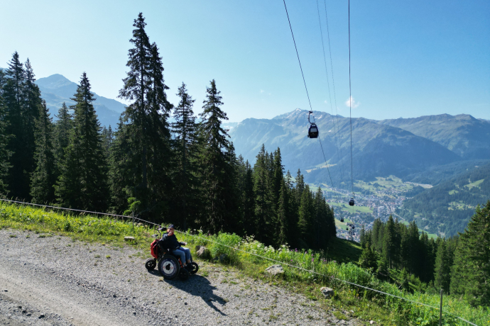 The view over Klosters on the JST Mountain Drive route is magnificent.