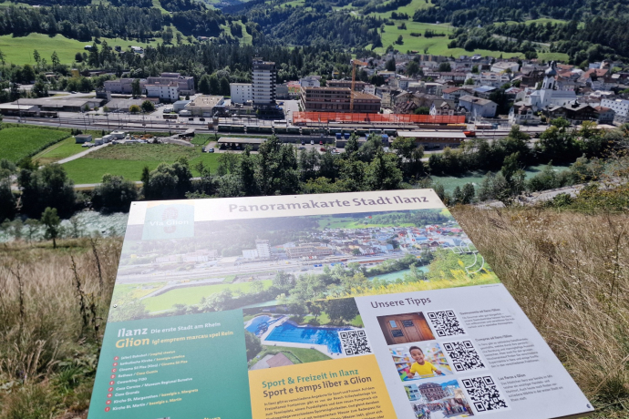 Panorama map Peterschauna above Ilanz