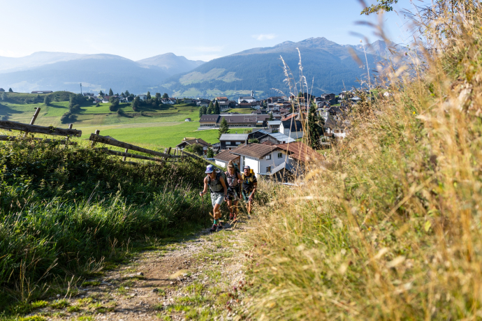 Start der Wanderung in Brigels