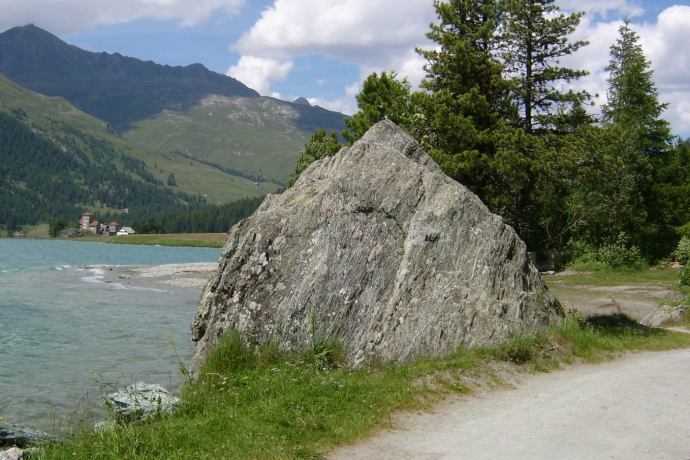 Nietzsche Stone on Lake Silvaplana (oua_620279923_image)