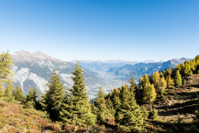 Aussicht vom Feldiser Hochland im Herbst