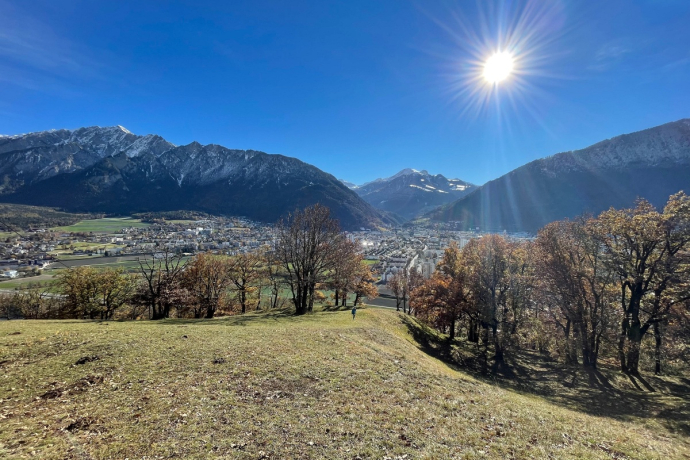 Aussicht oberhalb von Haldenstein auf die Stadt Chur