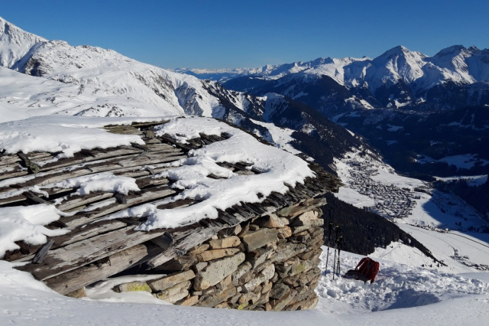 Sedrun und Rueras im Tal