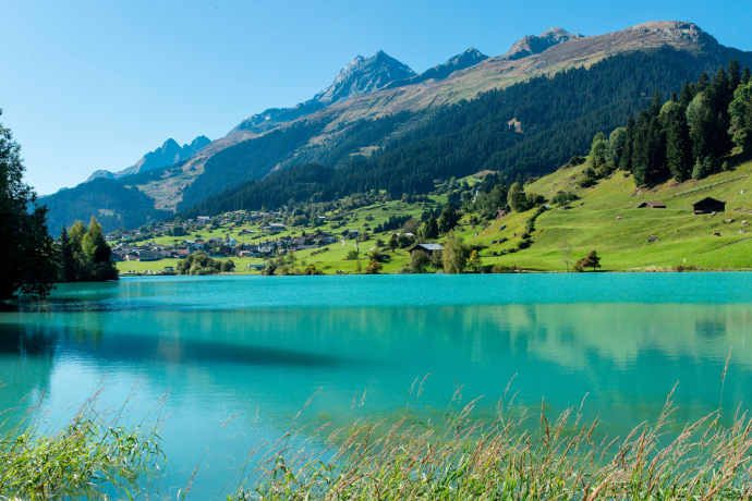 Das Foto zeigt den Brigelser See im Sommer