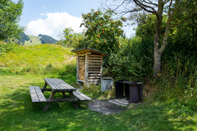 Das Foto zeigt die Feuerstelle beim Badesee in Brigels Das Foto zeigt die Feuerstelle beim Badesee in Brigels