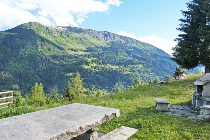 Das Foto zeigt die Feuerstelle Chic in Sumvitg