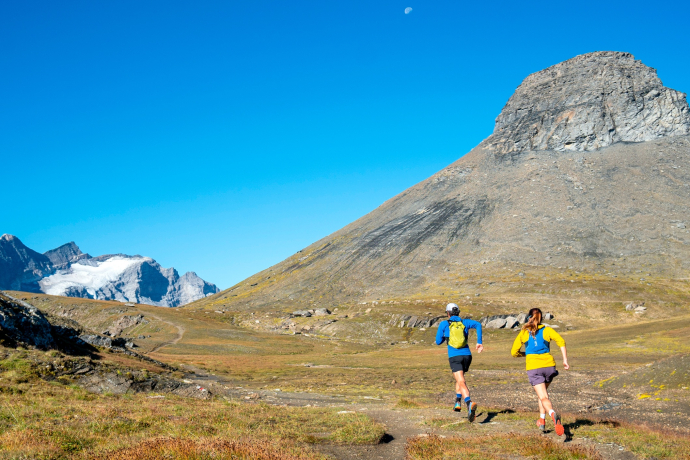 Trailruning mit Blick auf dem Kistenstöckli