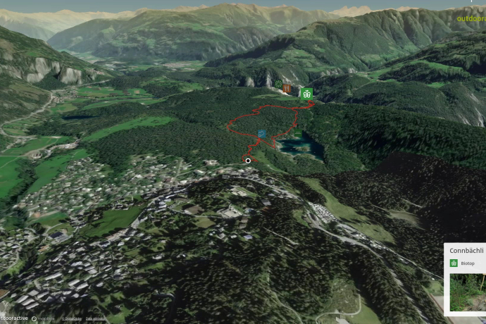 Themenweg in Flims Laax: Connbächli: Wasserweg via Caumasee nach Conn