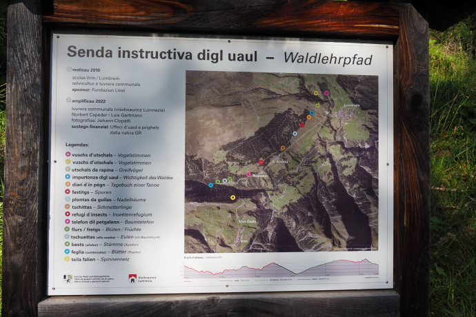 Sentier forestier didactique, panneau d'information