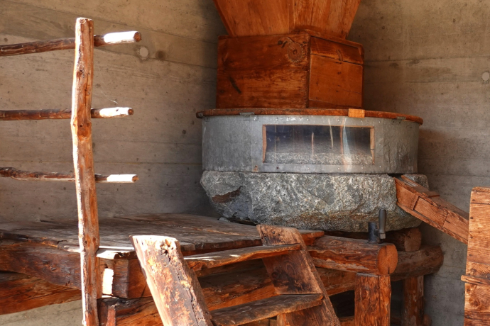 Aufnahme der alten Mühle in Sogn Benedetg