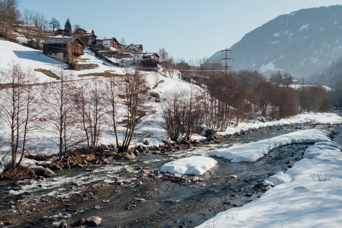 Aufnahme in Cumpadials im Winter.