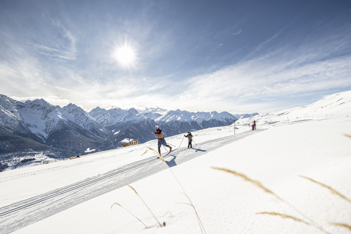 Panorama cross-country ski trail on Motta Naluns