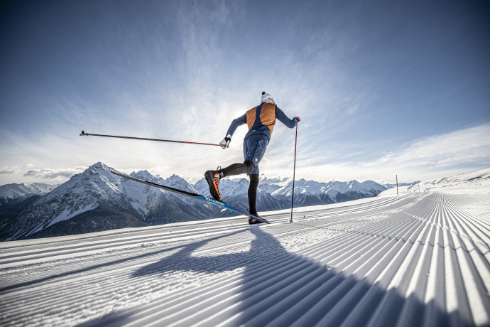 Panorama cross-country ski trail on Motta Naluns