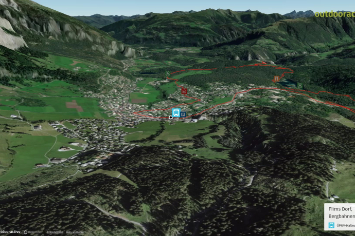 Cycling route in Flims Laax Falera: Flims Laax and Falera, the most beautiful spots