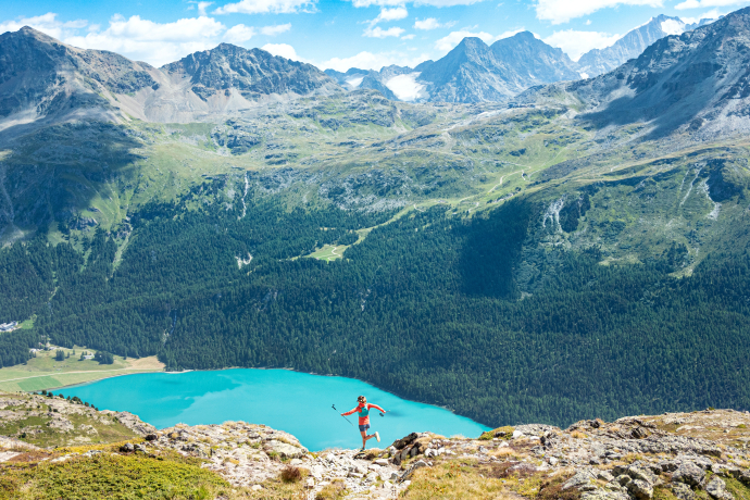 Vue sur le lac de Silvaplana