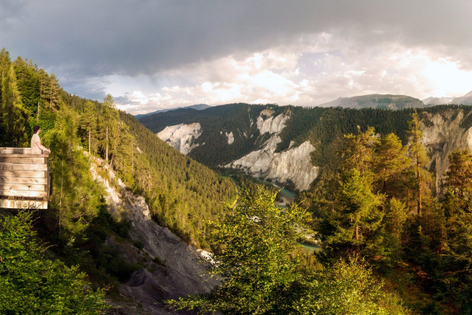 Aussichtsplattform Islabord im Abendlicht
