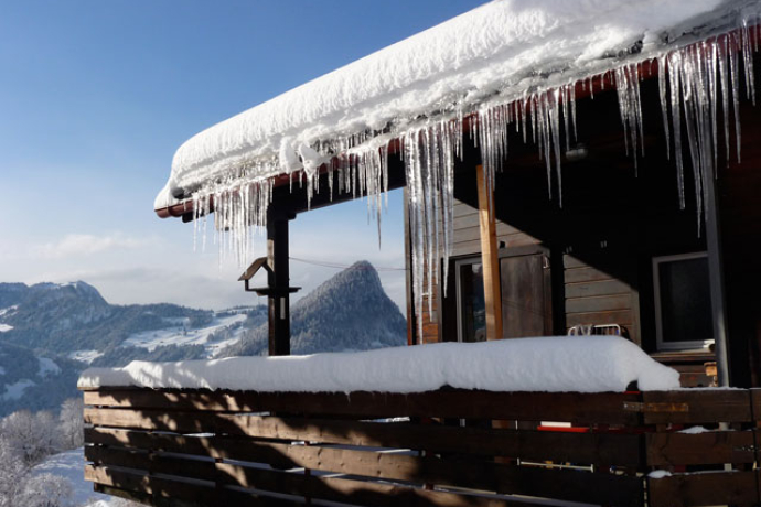 Ferienhaus Terlischa Balkon Aussicht gegen Süden