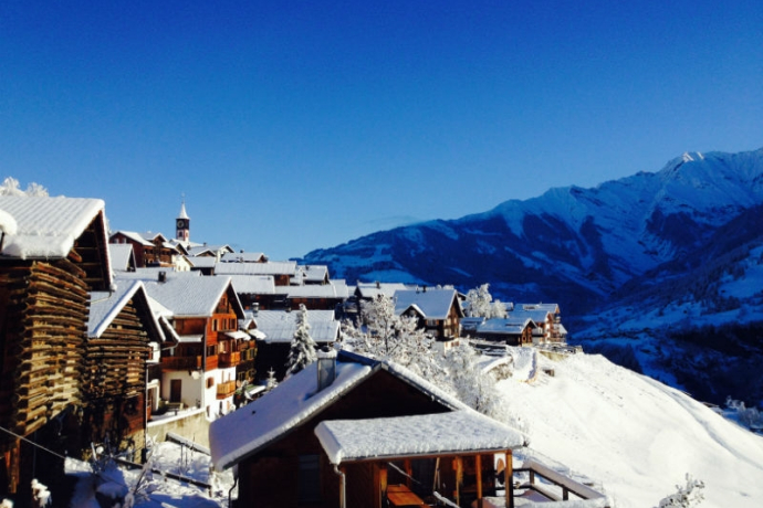 Ferienwohnung Casa Cotschna - Ansicht Winter