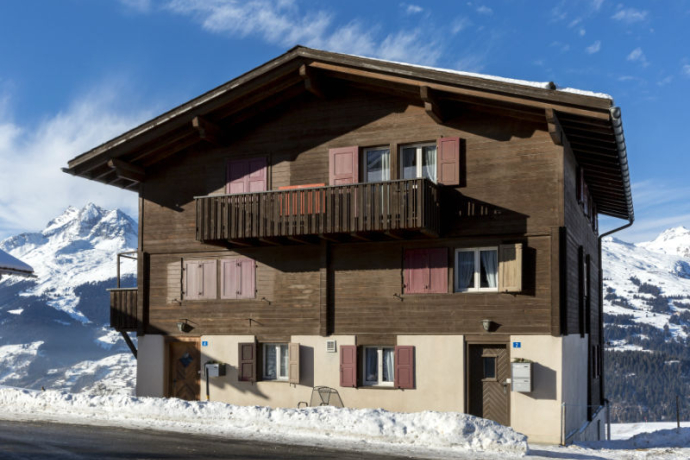 Hof Arpagaus Obersaxen Meierhof Ansicht Winter