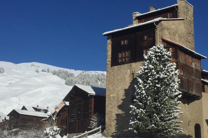 Ferienwohnung Chisti Lumerins - Ansicht Winter