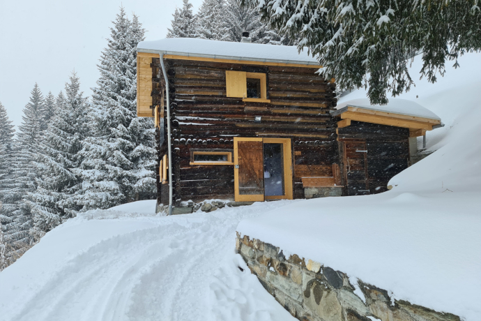 Maiensäss Tegia Cucagna - Ansicht Winter