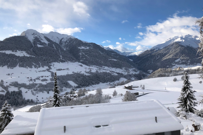 Ferienhaus Padrus - Aussicht Winter
