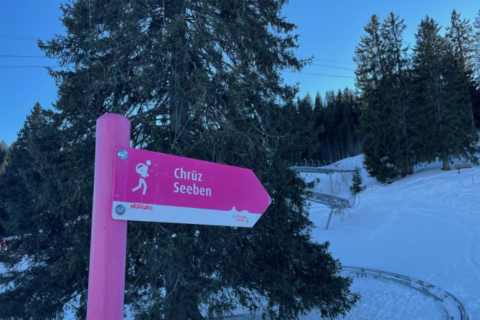 Wegweiser Seeben und Chrüz