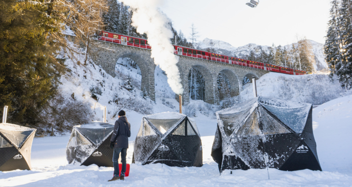 Zeltsaunadorf Bergün Filisur (Foto: © Alpine Sauna) Zeltsaunadorf Bergün Filisur