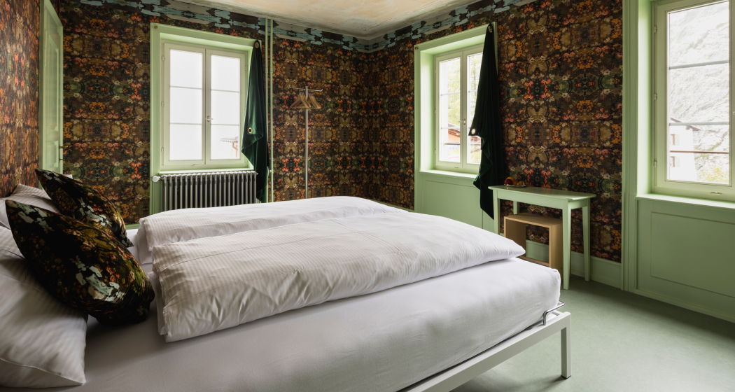 Die sieben Doppelzimmer und Suiten sind europäischen Metropolen gewidmet; dieses der Stadt Turin. (Foto: © Benjamin Hofer) Turiner Zimmer