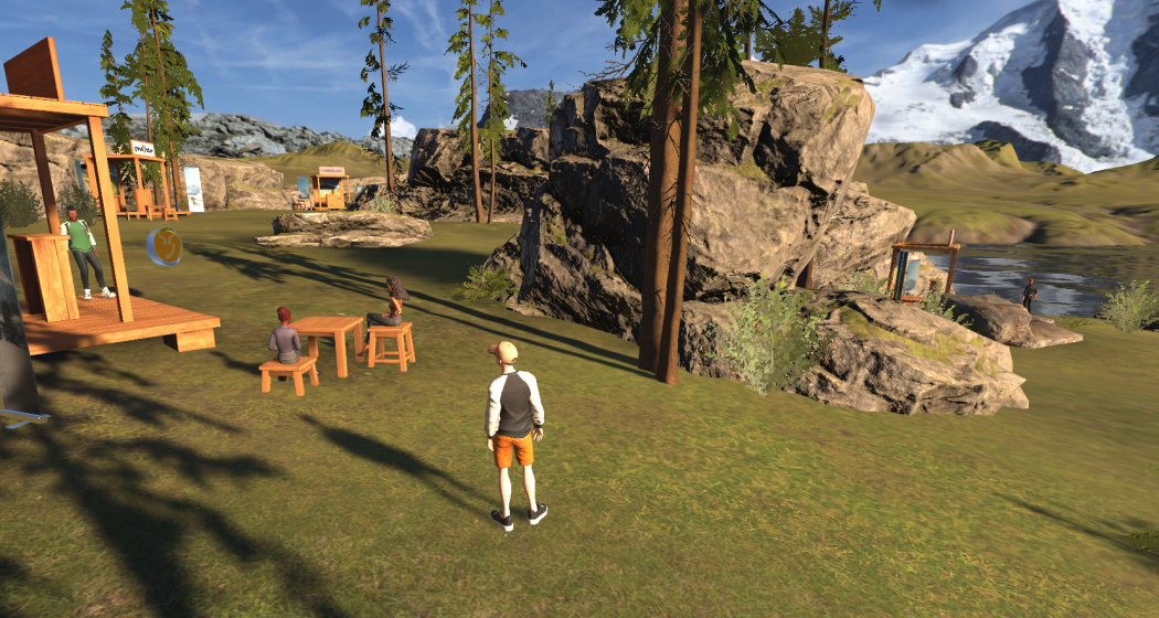 Die virtuelle Ferienmesse Graubünden wird mit dem eigenen Avatar besucht. © Graubünden Ferien 