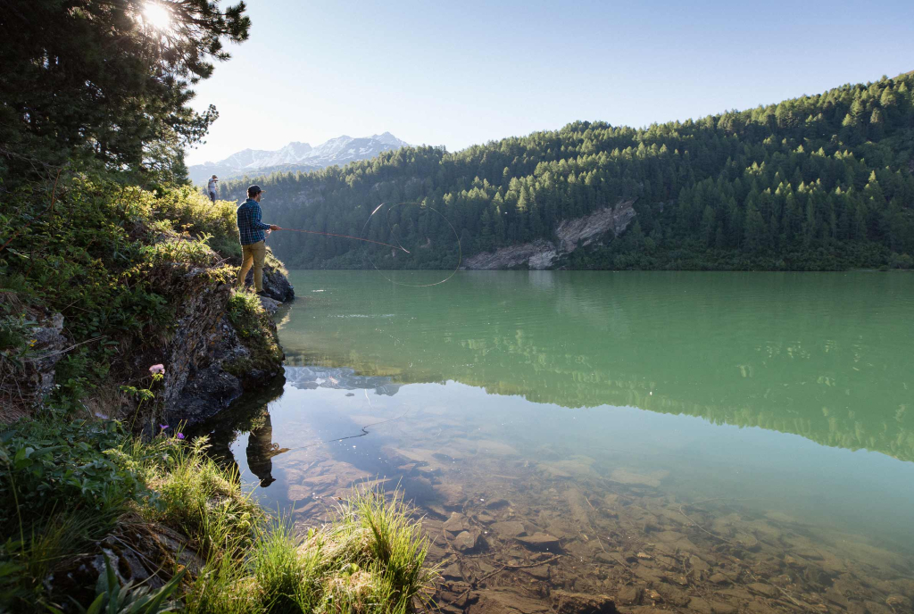 Fischer am Silsersee
