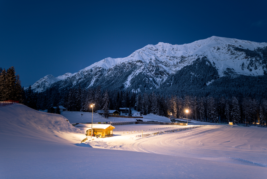 Nachtloipe in der Biathlon Arena Lenzerheide