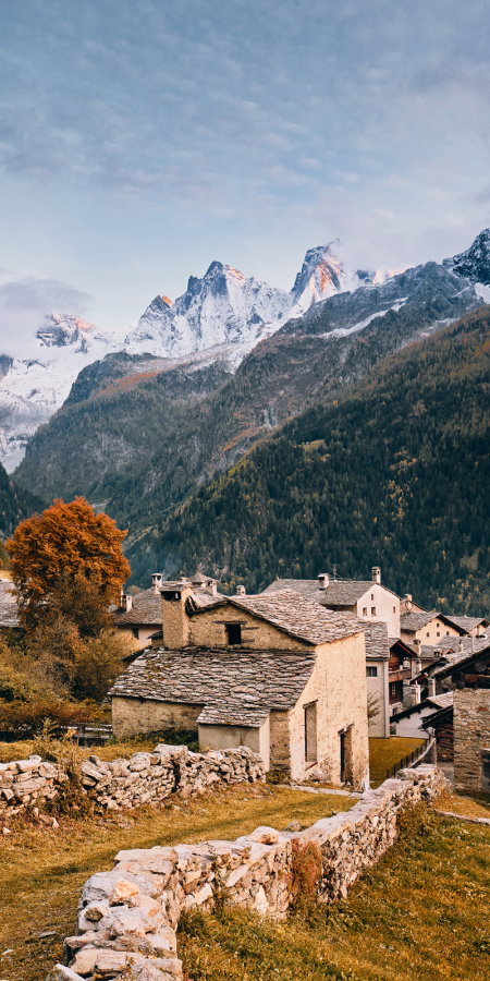 Bergdorf Soglio im Herbst