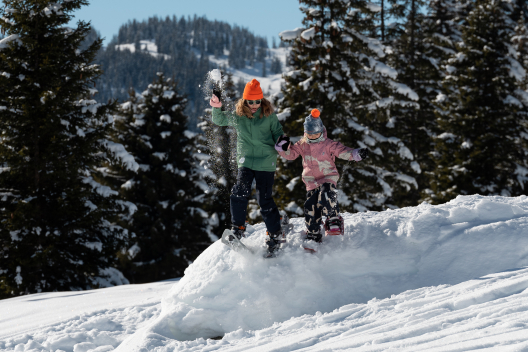 Schneeschuhwandern mit der Familie in Flims Laax Falera Schneeschuhwandern mit der Familie in Flims Laax Falera