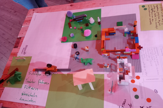 Visualisierung eines Gnadenhofs mit verschiedenen Materialien