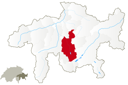 Karte zur Ferienregion Val Surses Savognin Bivio