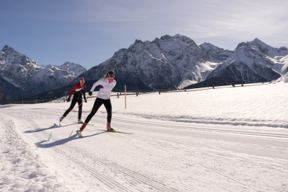 Langlaufen in Ftan (Foto: © Ftan, Dominik Täuber) Langlaufen in Ftan