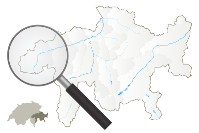 Karte der Quellregion des Rheins