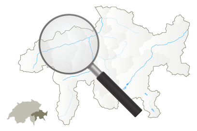 Karte der Rheinschlucht in Graubünden