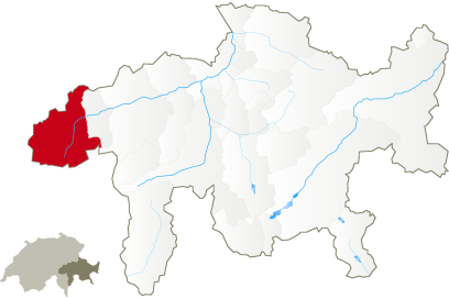 Karte Ferienregion Disentis Sedrun