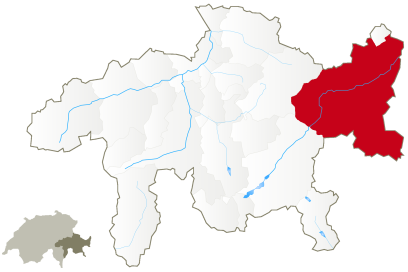 Karte der Ferienregion Engadin Val Müstair