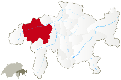 Karte der Ferienregion Surselva