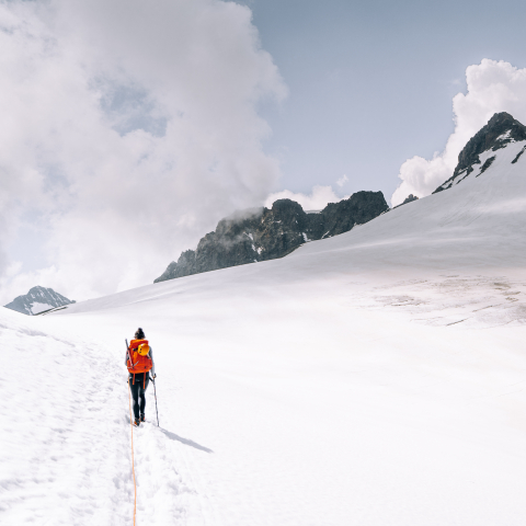 Jana Zieseniß beim Aufstieg auf den Piz Bernina (Foto: © Jana Zieseniß) Jana Zieseniß beim Aufstieg auf den Piz Bernina