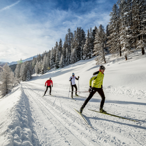 Langlaufen im beschaulichen Val Müstair, der Heimat von Dario und Gianluca Cologna Langlaufen im beschaulichen Val Müstair, der Heimat von Dario und Gianluca Cologna