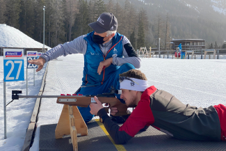 Mike Frei in Biathlon Arena Lenzerheide (Foto: © Mike Frei) Mike Frei in Biathlon Arena Lenzerheide (Foto: © Mike Frei)