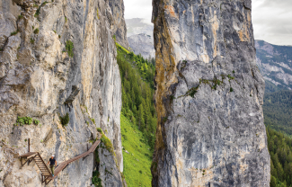 Klettersteig Flimserstein, Tektonikarena Sardona (© Nico Schärer) Klettersteig Flimserstein, Tektonikarena Sardona (© Nico Schärer)