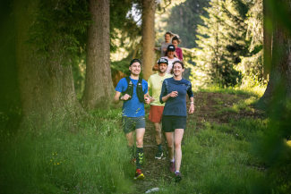 Zusammen macht’s mehr Spass: Die Trailtreff-Gruppe in Lenzerheide. (Marco Hartmann) Die Trailtreff-Gruppe in Lenzerheide