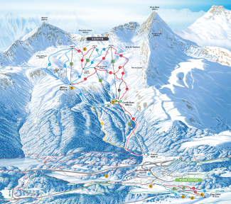 Pistenplan Skigebiet San Bernardino (Bild: © San Bernardino Swiss Alps) Pistenplan der San Bernardino Sport Arena