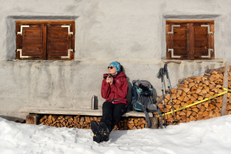 Pause auf der Via Engiadina
